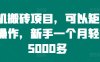 手机搬砖项目，可以矩阵化操作，新手一个月轻松5000多