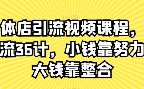 实体店引流视频课程,新引流36计,小钱靠努力,大钱靠整合