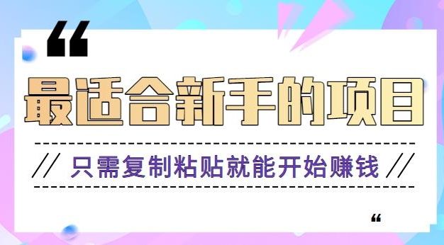 2024最适合新手操作的项目，新手小白只需复制粘贴就能开始赚钱【视频教程+软件】