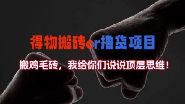 得物搬砖撸货项目?掰下数据，我给你们说说顶层思维【揭秘】