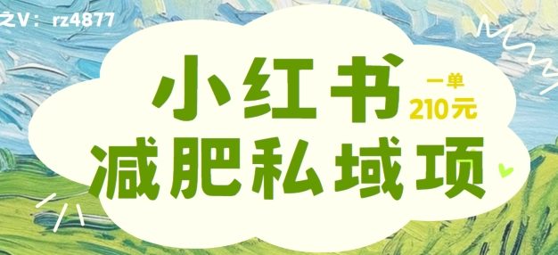 小红书减肥粉，私域变现项目，一单就达210元，小白也能轻松上手【揭秘】