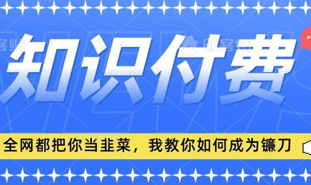 2024最新知识付费项目，小白也能轻松入局，全网都在教你做项目，我教你做镰刀【揭秘】