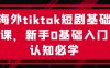 海外tiktok短剧基础课，新手0基础入门认知必学