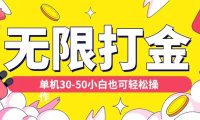 各种平台无限打金玩法，单机30-50纯自撸玩法，适合小白【揭秘】