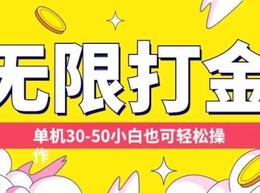各种平台无限打金玩法，单机30-50纯自撸玩法，适合小白【揭秘】