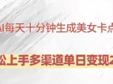 利用AI每天十分钟制作美女卡点视频，轻松上手多渠道单日变现2K+