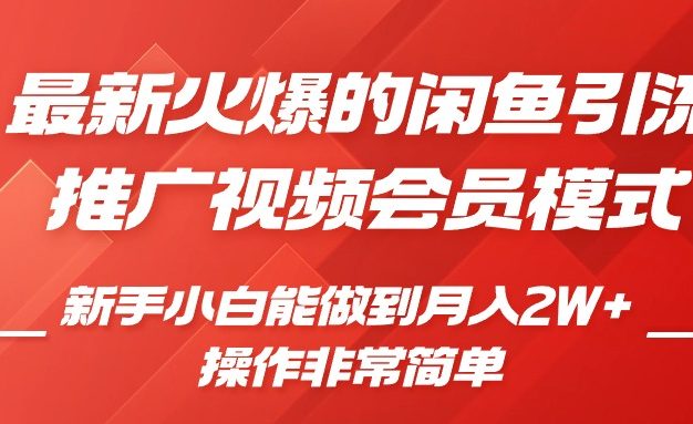 闲鱼引流推广影视会员，0成本就可以操作，新手小白月入过W+【揭秘】