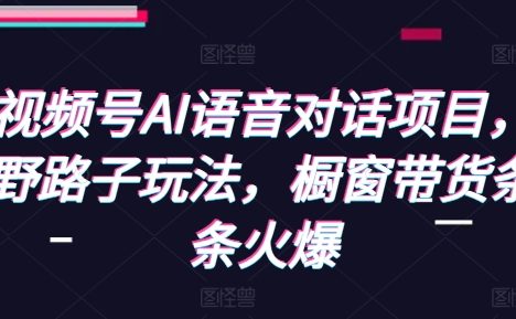 视频号AI语音对话项目，野路子玩法，橱窗带货条条火爆