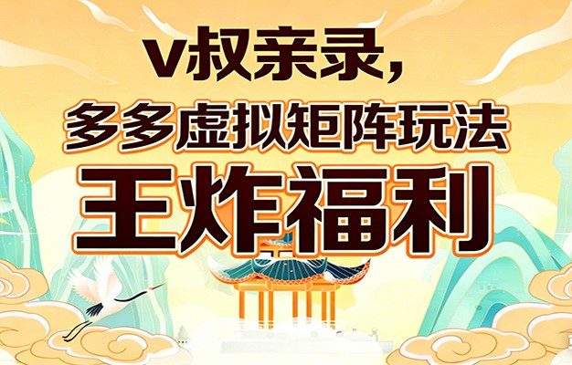 v叔亲录，多多虚拟矩阵玩法，王炸福利限时领取