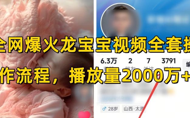全网爆火龙宝宝视频全套操作流程，播放量2000万+