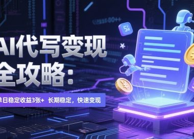 AI 代写变现全攻略：单日稳定收益 3张+，长期稳定，快速变现【揭秘】
