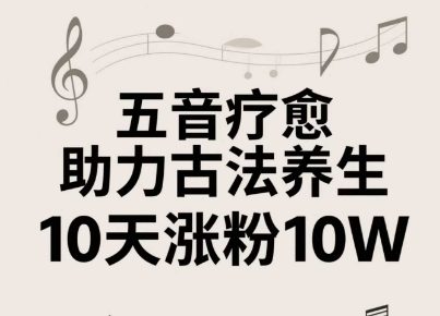 古法五音养生教程，五音疗愈的视频的制作方法，2-4小时就能学会，作者10天涨粉10W