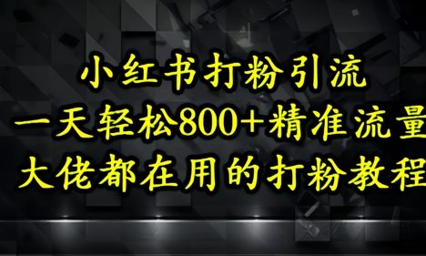 小红书打粉引流，一天轻松500+精准流量，大佬都在用的打粉教程