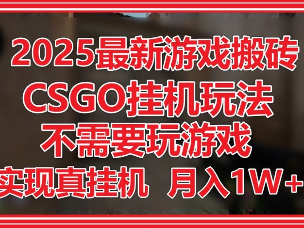 2025游戏搬砖，CSGO，不需要玩游戏，月入1W+