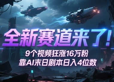 全新赛道来了！9个视频狂涨16W粉，靠AI末日剧本日入4位数，评论区爆肝追更