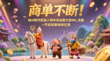 商单不断!纯AI制作西游人物羊毛毡版文旅MV,流量+节目效果统统拉满