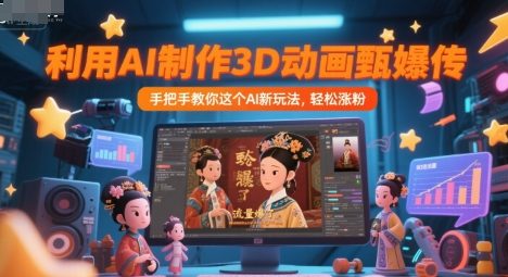 利用AI制作3D动画甄嬛传,流量爆了,手把手教你这个AI新玩法,轻松涨粉