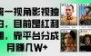 第一视角影视独白，目前是红利期，靠平台分成月赚几W+