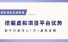 抓住虚拟项目各平台优势，新手轻松月入1W+(给出具体建议)