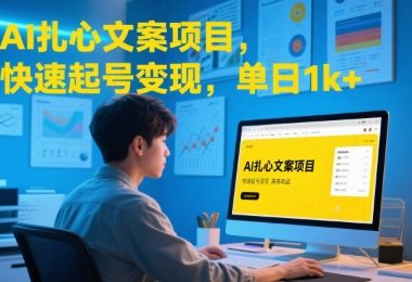 AI扎心文案项目，快速起号变现，单日1k+