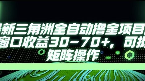 最新AI全自动游戏撸金项目，单窗口收益30-70+，可批量操作【揭秘】