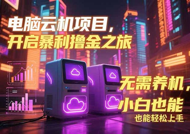 电脑云机项目 暴力撸金玩法，不需要养机 配置没有要求 单机100个窗口一…