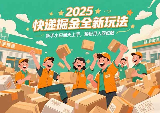 2025快递掘金全新玩法，新手小白当天上手，轻松月入四位数！