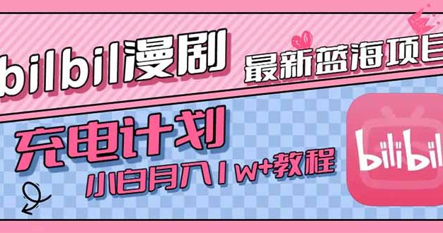 最新蓝海项目，B站充电计划，小白也能月入1w+