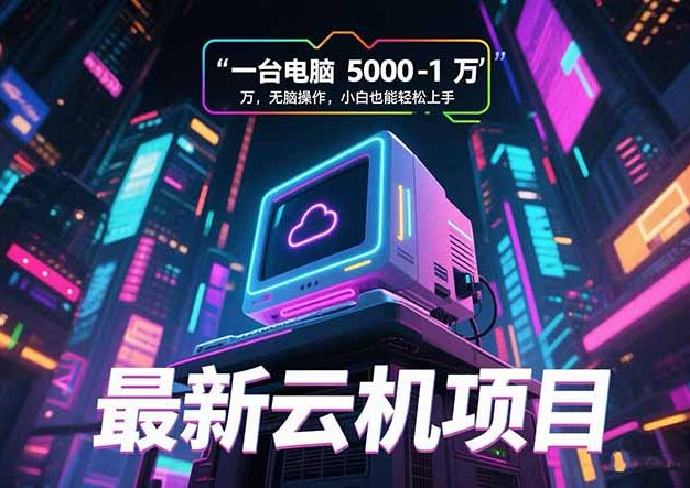 最新云机项目 一台电脑5000到10000 无脑操作小白也能轻松上手