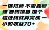 一键拉新 不需要回传 首码项目 接个验证码就算完成 一小时收益70+【揭秘】