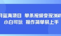 8月AI蓝海项目，单条视频变现1k+ 小白可玩 操作简单易上手