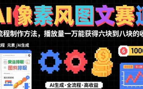 AI像素风图文赛道：全流程制作方法，播放量一万能获得6块到8块的收入