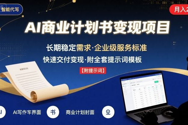 AI代写商业计划书，月入2W+，主打长期稳定，快速变现【附提示词】