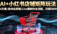 AI+小红书店铺矩阵玩法：AI文案/自动化剪辑/Live图制作全流程，日销5000+