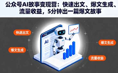 公众号AI故事变现营：快速出文、爆文生成、流量收益，5分钟出一篇爆文故事