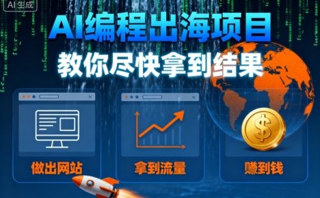 AI编程出海项目，教你尽快拿到结果-做出网站、拿到流量、賺到钱