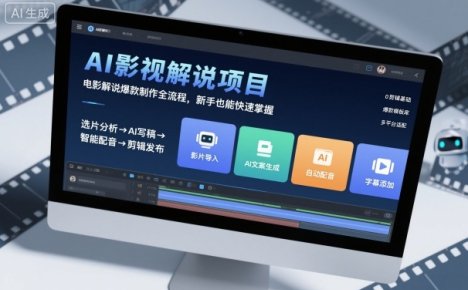AI影视解说项目,电影解说爆款制作全流程,新手也能快速掌握