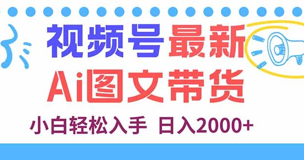 视频号最新AI图文带货，每天几分钟，小白轻松入手，日入2000+