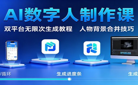 AI数字人制作课:双平台无限次生成教程,人物背景合并技巧