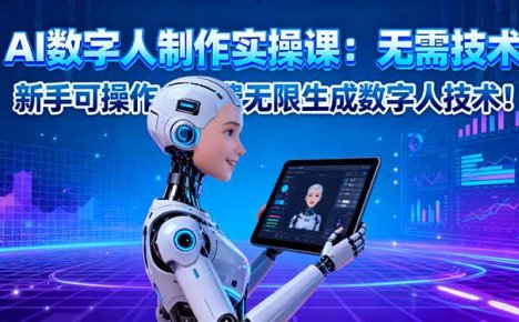 AI数字人制作实操课:无需技术,新手可操作,免费无限生成数字人技术!
