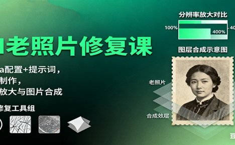 AI老照片修复课:Luma配置+提示词,动图制作,修复放大与图片合成