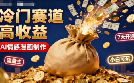 公众号冷门赛道,用AI做情感漫画,7天开通流量主,操作简单,小白可玩