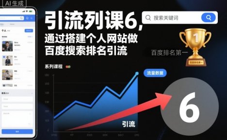 引流系列课6，通过搭建个人网站做百度搜索排名引流