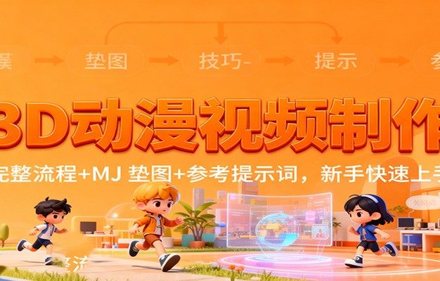 3D动漫视频制作，完整流程+MJ 垫图+参考提示词，新手快速上手