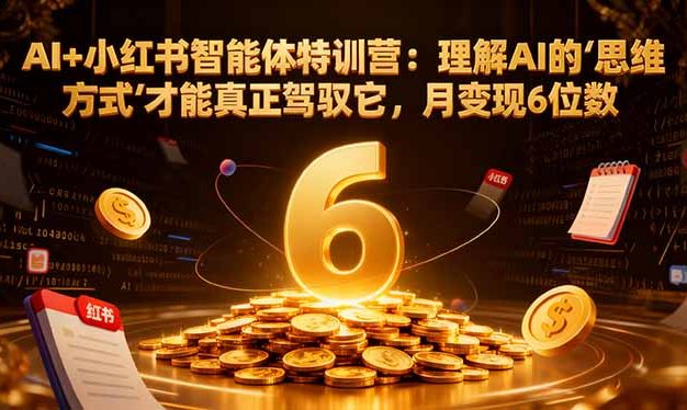 AI+小红书智能体特训营：理解AI的思维方式才能真正驾驭它，月变现6位数