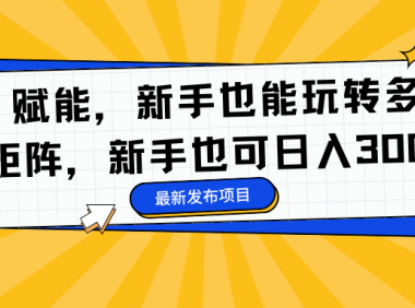 AI 赋能，新手也能玩转多平台矩阵，新手也可日入300+