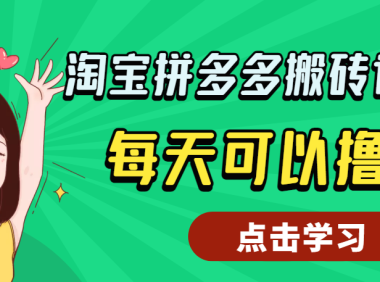 外面收费188的淘宝拼多多搬砖返现项目,每天可以撸几十