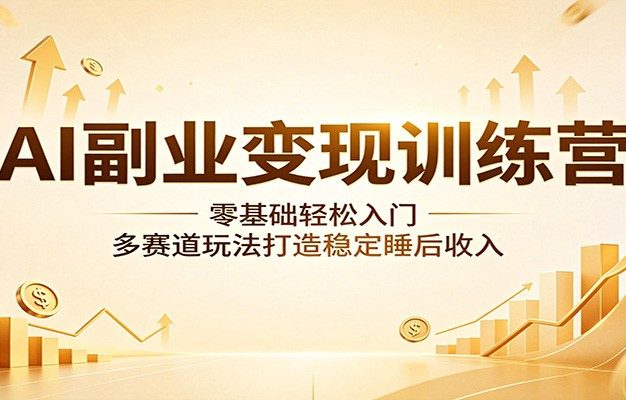 AI副业变现训练营：零基础轻松入门，多赛道玩法打造稳定睡后收入