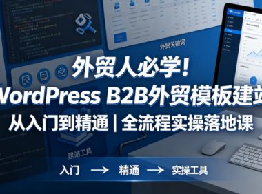 外贸人必学！WordPress B2B外贸模板建站从入门到精通｜全流程实操落地课