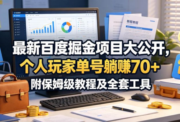 最新百度掘金项目大公开，个人玩家单号躺賺70+，附保姆级教程及全套工具【揭秘】